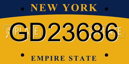 GD23686 New York License Plate