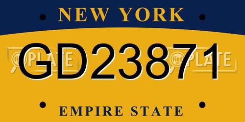 GD23871 New York License Plate