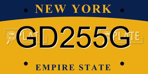 GD255G New York License Plate