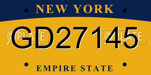 GD27145 New York License Plate