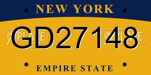 GD27148 New York License Plate