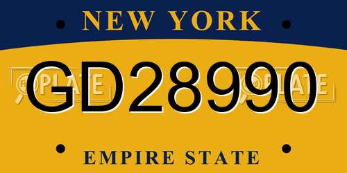 GD28990 New York License Plate