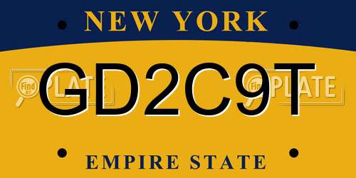 GD2C9T New York License Plate