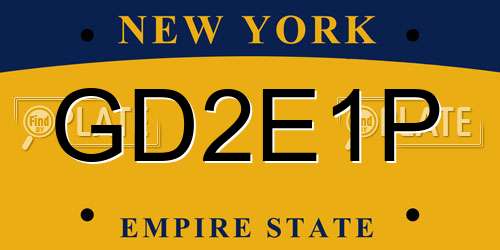 GD2E1P New York License Plate