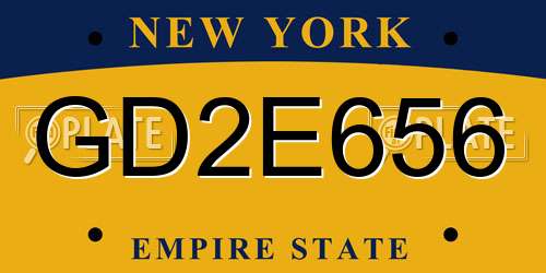 GD2E656 New York License Plate