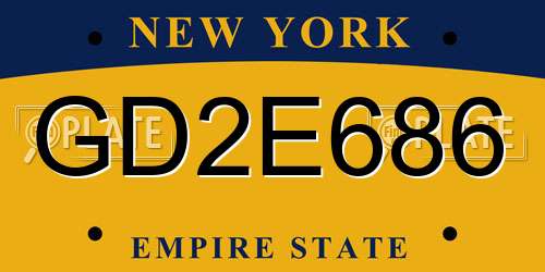 GD2E686 New York License Plate