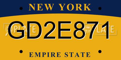 GD2E871 New York License Plate