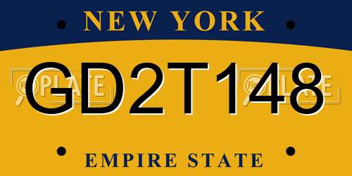 GD2T148 New York License Plate