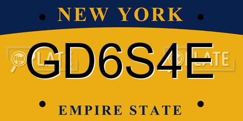 GD6S4E New York License Plate