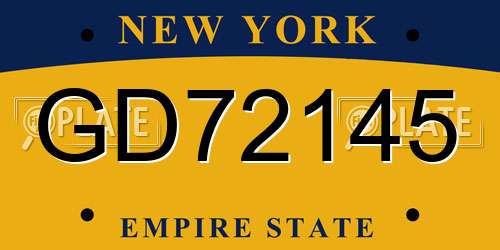 GD72145 New York License Plate