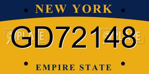 GD72148 New York License Plate