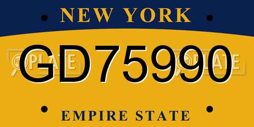 GD75990 New York License Plate