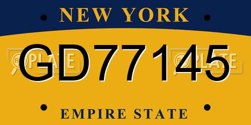 GD77145 New York License Plate