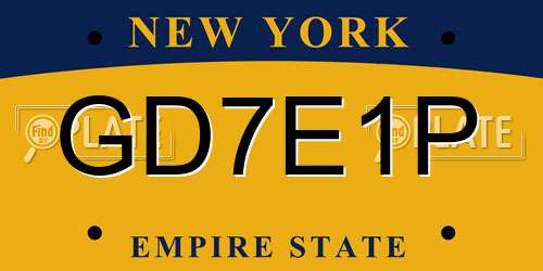 GD7E1P New York License Plate