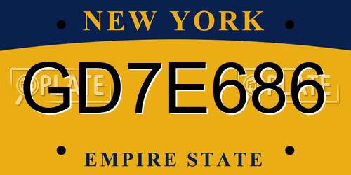 GD7E686 New York License Plate