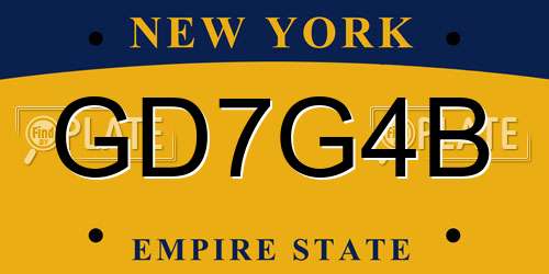 GD7G4B New York License Plate