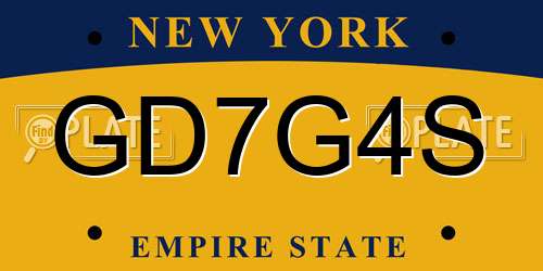 GD7G4S New York License Plate