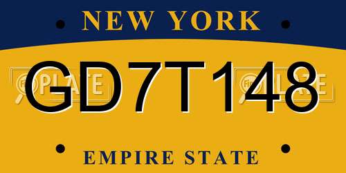 GD7T148 New York License Plate