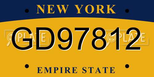 GD97812 New York License Plate
