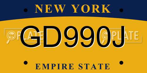GD990J New York License Plate