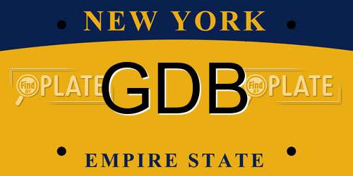GDB New York License Plate
