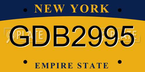 GDB2995 New York License Plate