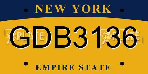 GDB3136 New York License Plate