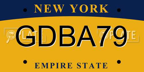 GDBA79 New York License Plate