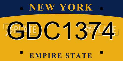 GDC1374 New York License Plate