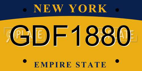 GDF1880 New York License Plate