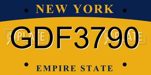 GDF3790 New York License Plate