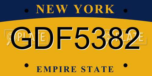 GDF5382 New York License Plate
