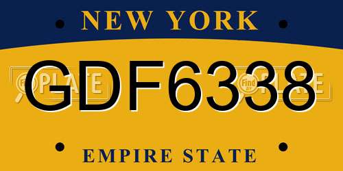GDF6338 New York License Plate