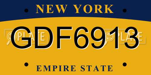 GDF6913 New York License Plate