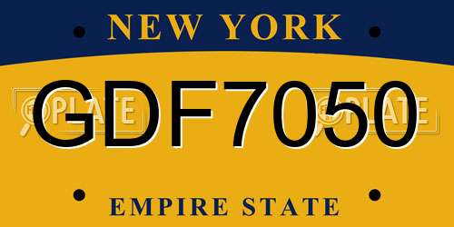 GDF7050 New York License Plate
