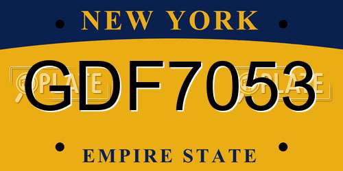 GDF7053 New York License Plate