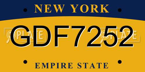 GDF7252 New York License Plate