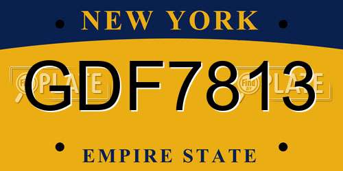 GDF7813 New York License Plate