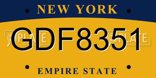GDF8351 New York License Plate