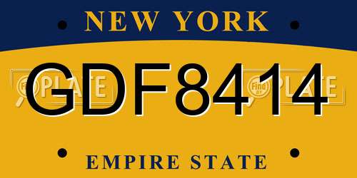 GDF8414 New York License Plate