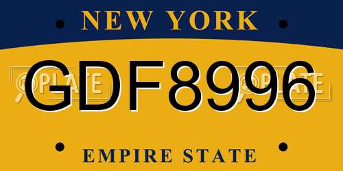 GDF8996 New York License Plate