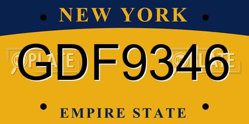 GDF9346 New York License Plate