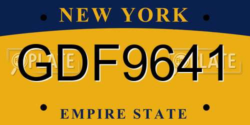 GDF9641 New York License Plate