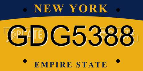 GDG5388 New York License Plate