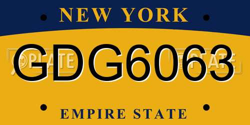 GDG6063 New York License Plate