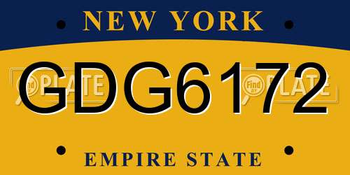 GDG6172 New York License Plate