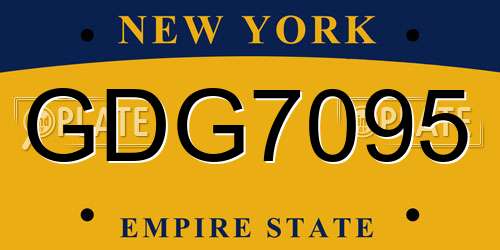 GDG7095 New York License Plate