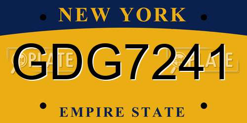 GDG7241 New York License Plate