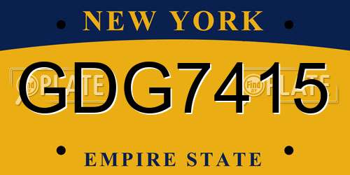 GDG7415 New York License Plate