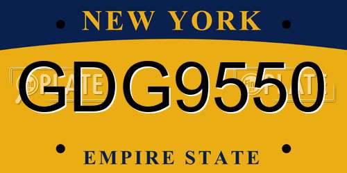 GDG9550 New York License Plate